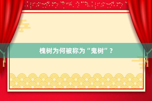 槐树为何被称为“鬼树”？