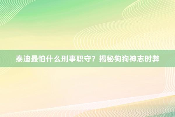 泰迪最怕什么刑事职守？揭秘狗狗神志时弊