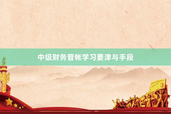 中级财务管帐学习要津与手段